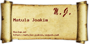 Matula Joakim névjegykártya
